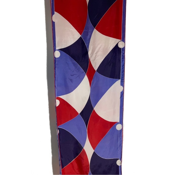 Vena Rectangular Red, Purple, White & Black Geometric Color Block Scarf - Picture 4 of 16